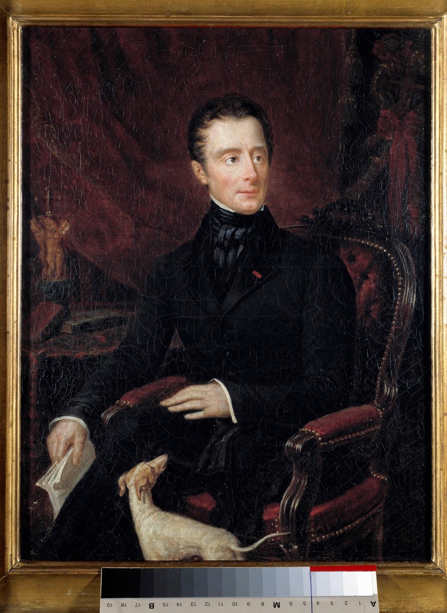 Portrét francouzského básníka Alphonse de Lamartine (1790-1869) Obraz Marianne Lamartine (19. století). Paříž. Muzeum romantického života od Mary Ann Elisa Lamartine