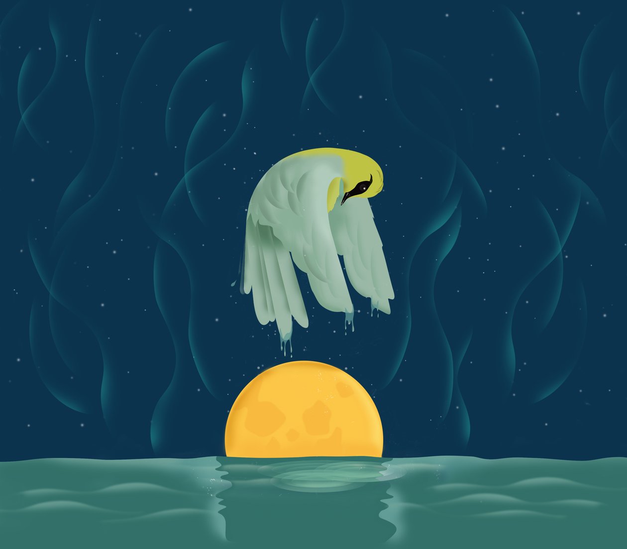 Noční plavání, 2016 (digitální) od Mary Ann Smith