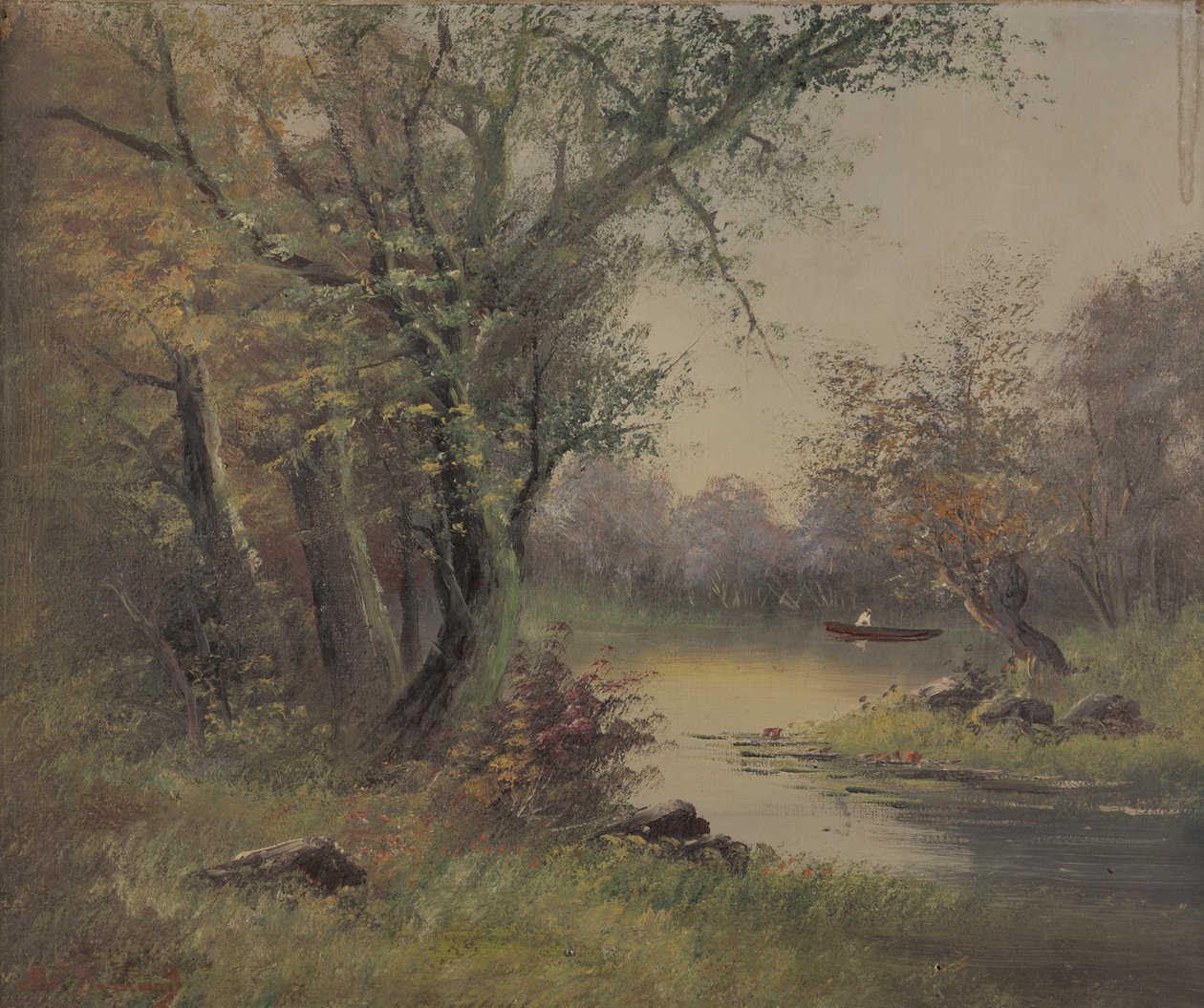 River Scene (olej na plátně) od Mary B Barnard