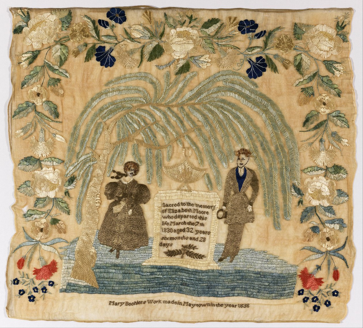Smuteční sampler od Mary Bechler