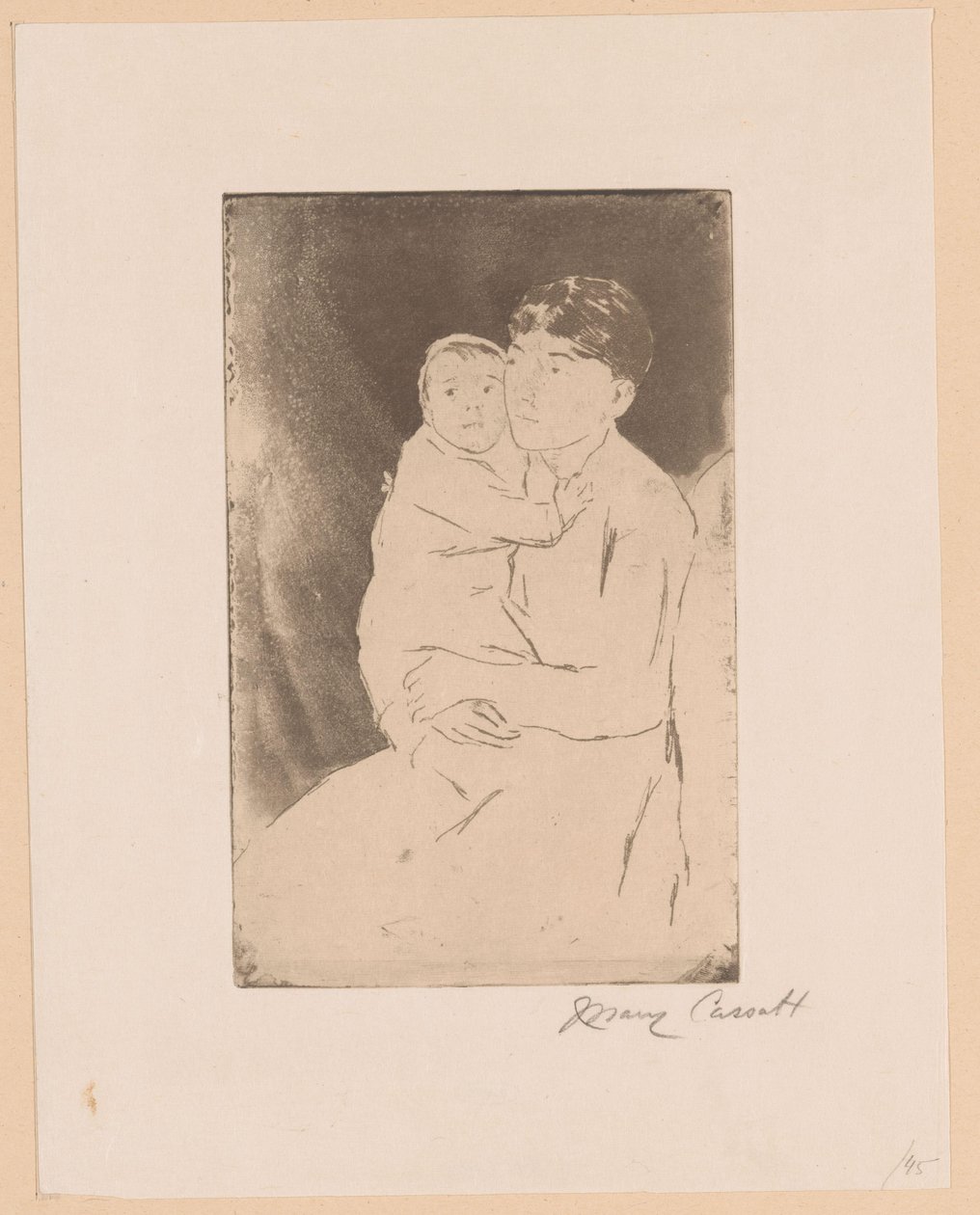 Chůva a dítě Sestra a dítě Bill Matka a dítě od Mary Cassatt (signed by artist)