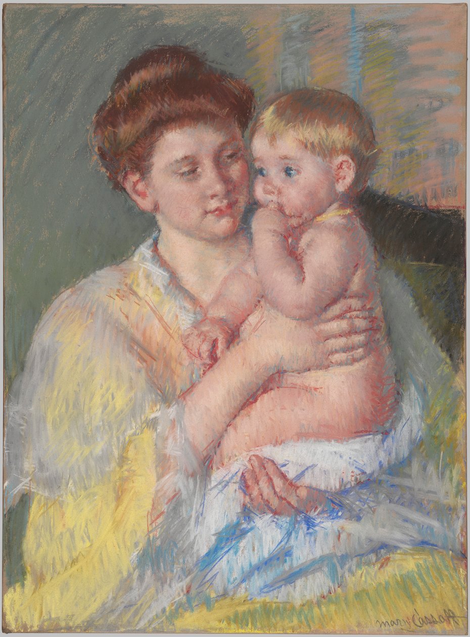 Dítě John s ukazováčkem v ústech od Mary Cassatt
