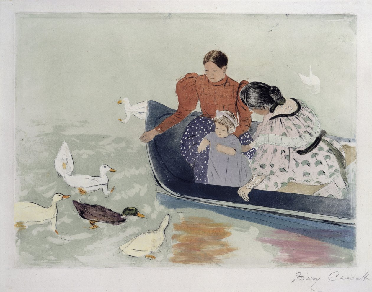 Krmení kachen od Mary Cassatt
