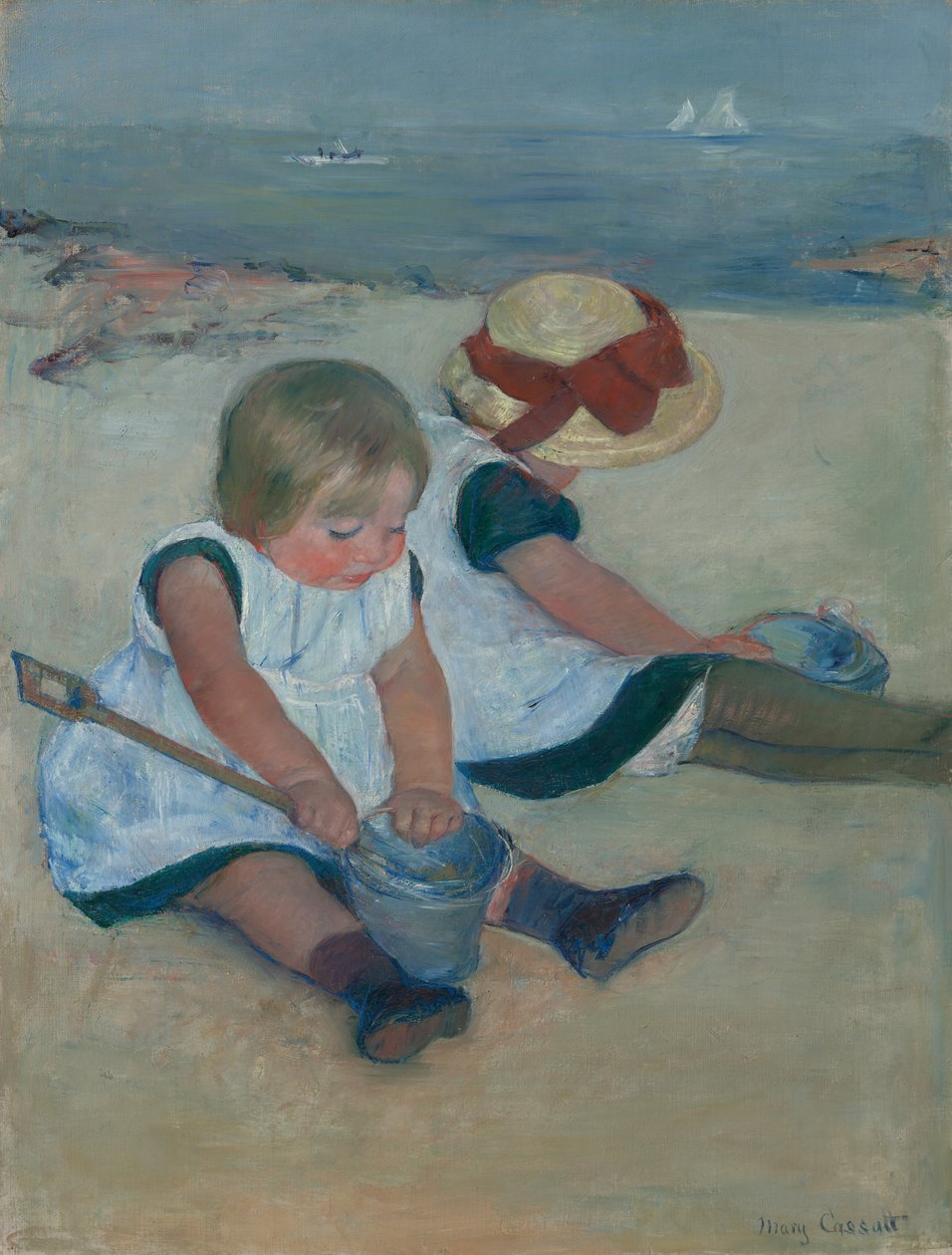 Děti si hrají na pláži od Mary Cassatt