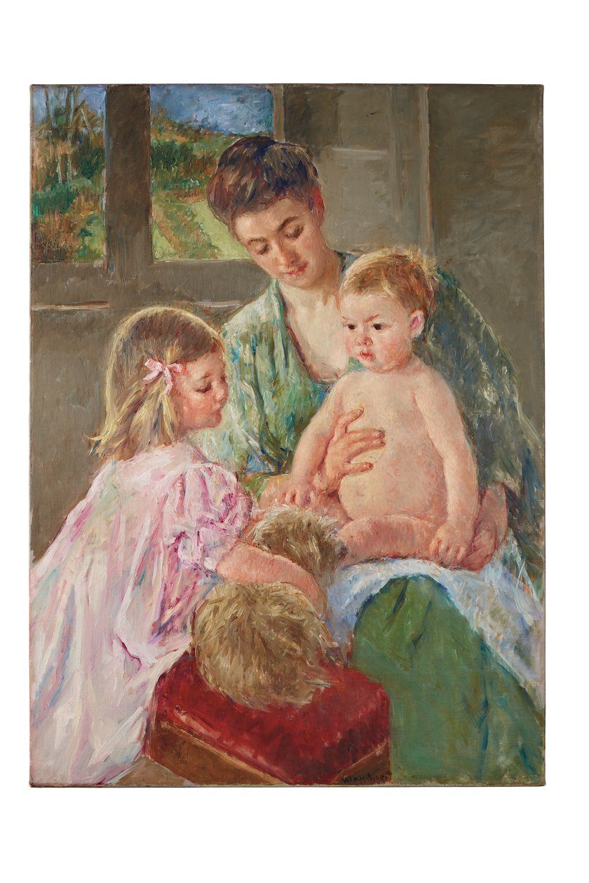 Děti si hrají se psem, 1907 od Mary Cassatt