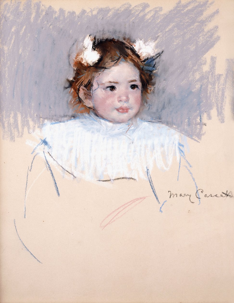 Ellen s luky ve vlasech, dívá se správně, 1899 od Mary Cassatt