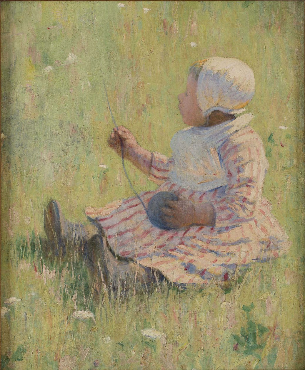 Dívka si hraje s klubkem vlny, c. 1875 od Mary Cassatt
