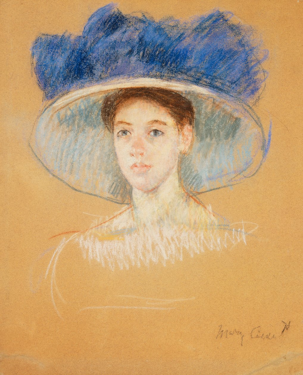 Hlava ženy s velkým kloboukem, kolem roku 1909 od Mary Cassatt