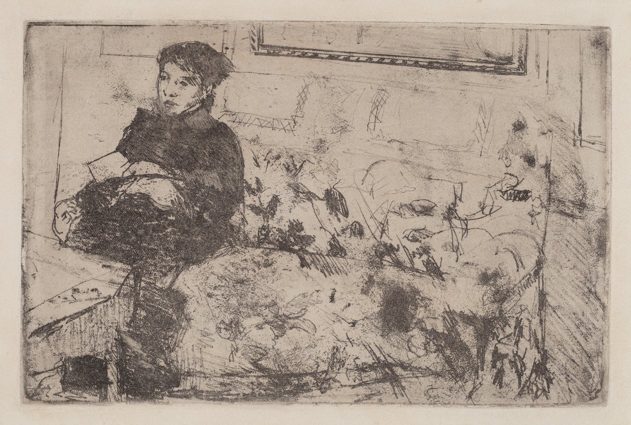 Interiér: Na pohovce od Mary Cassatt