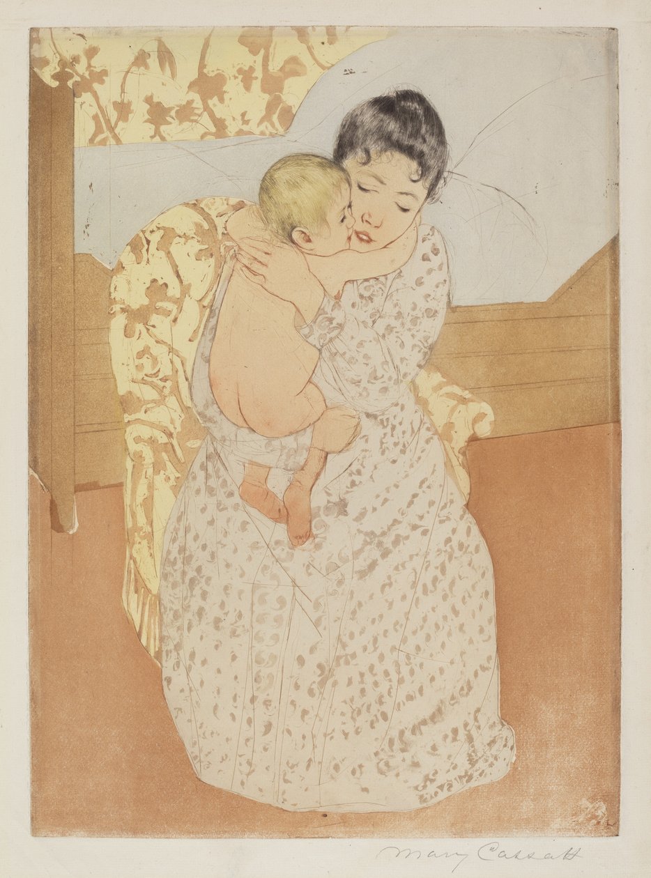 Mateřské pohlazení, c. 1891. od Mary Cassatt