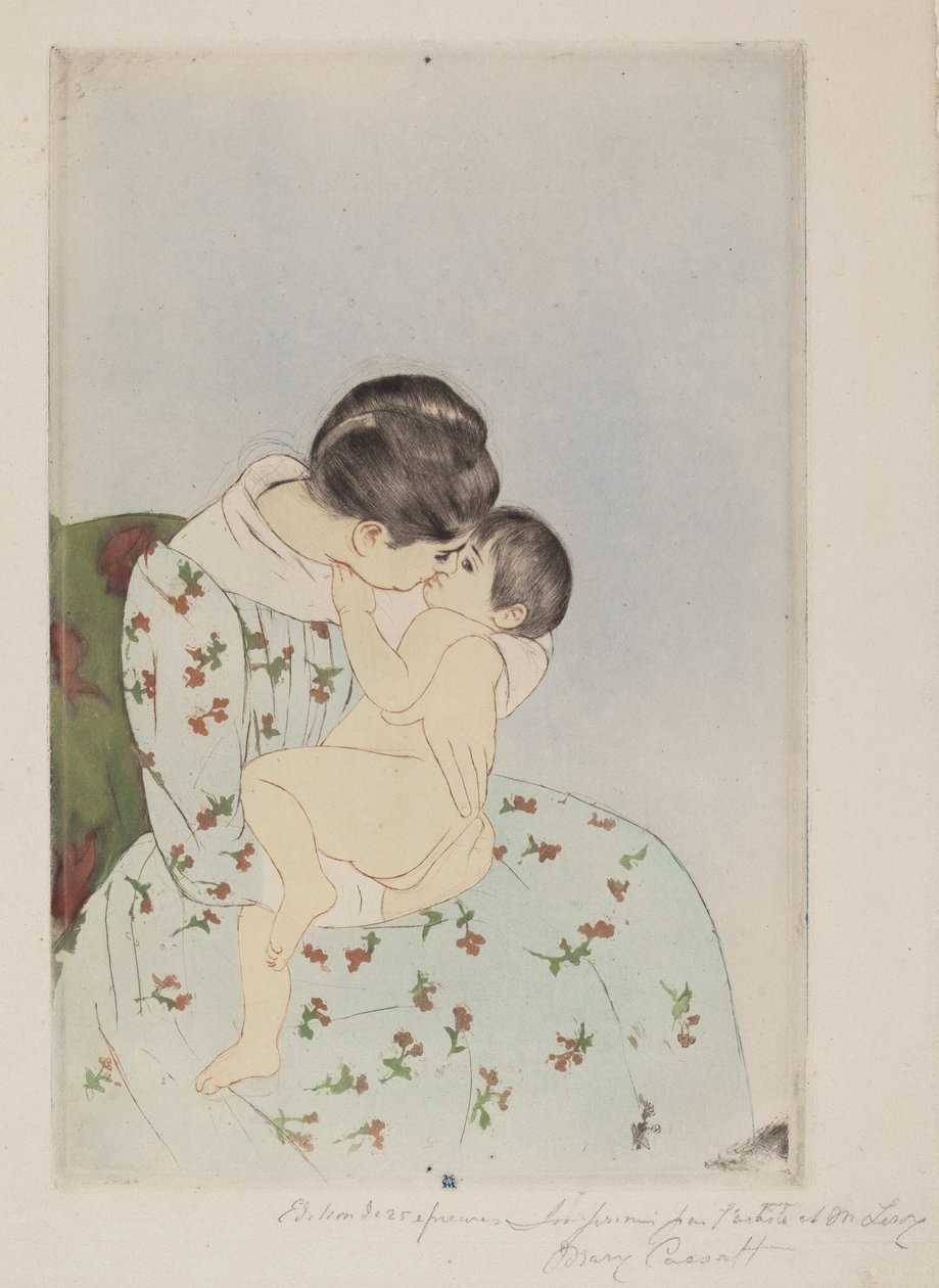 Matčin polibek, 1890-1891. od Mary Cassatt
