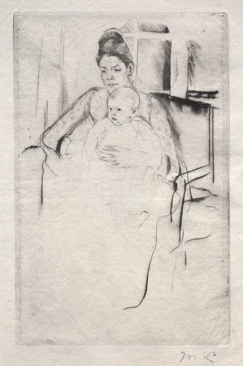 Paní Gardner Cassatt a její dítě sedí u okna, c. 1887. od Mary Cassatt