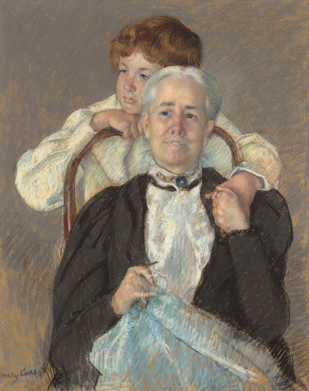 Portrét paní Cyrus J. Lawrenceové s jejím vnukem R. Lawrencem Oakleym od Mary Cassatt