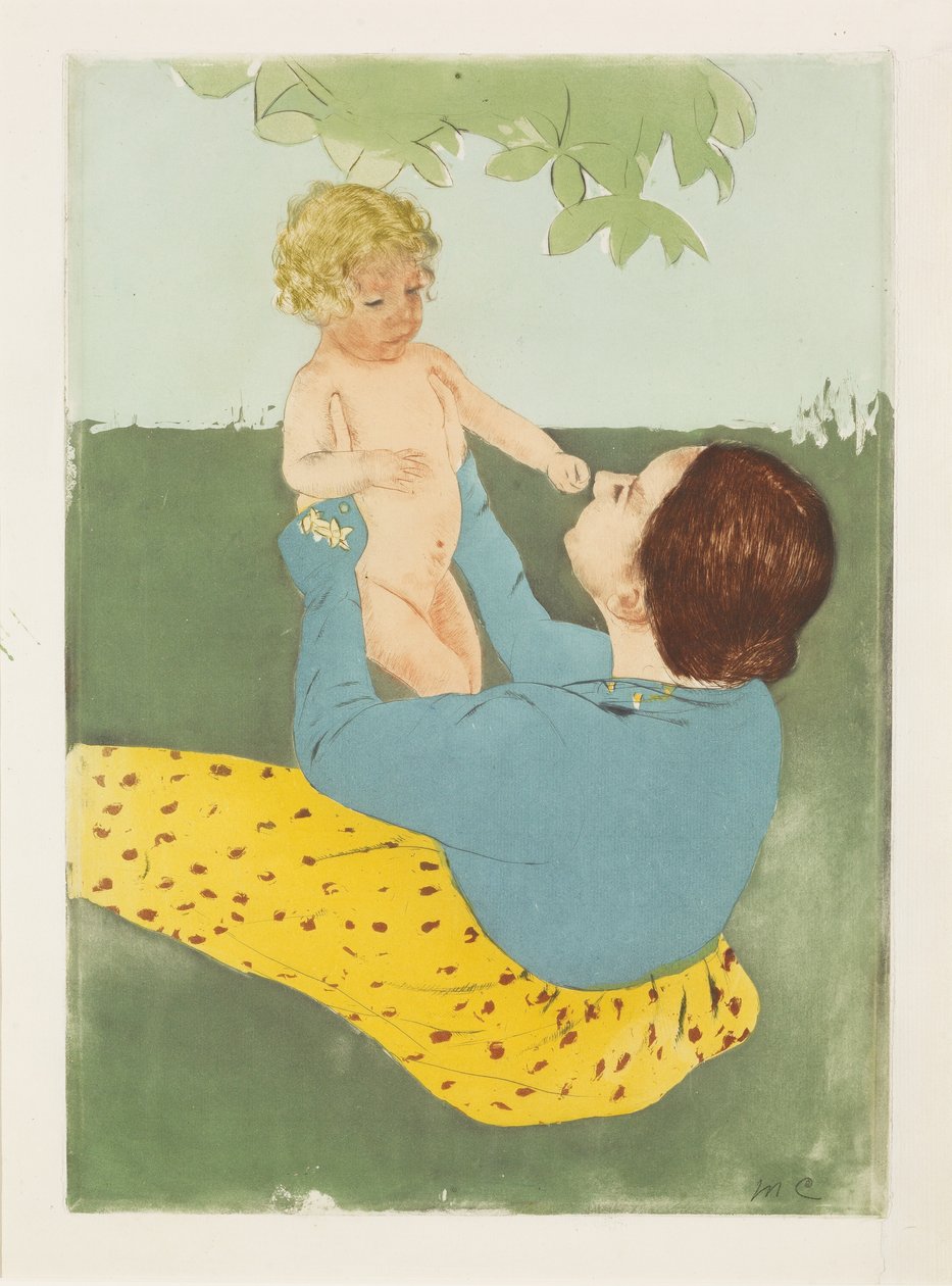 Under the Horse-Chestnut Tree, 1896-97 (suchá jehla a akvatinta v barvách) od Mary Cassatt