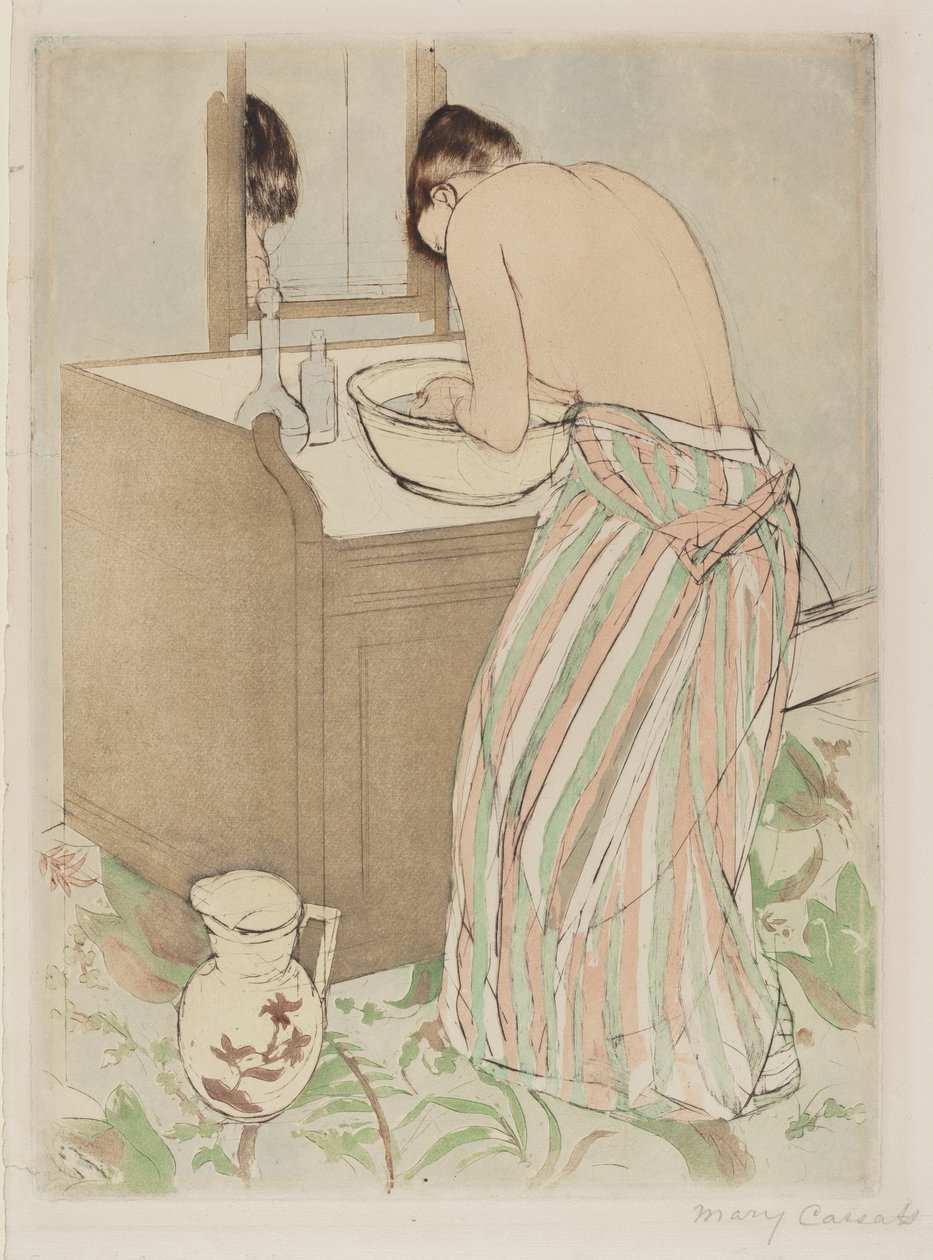 Žena koupání od Mary Cassatt