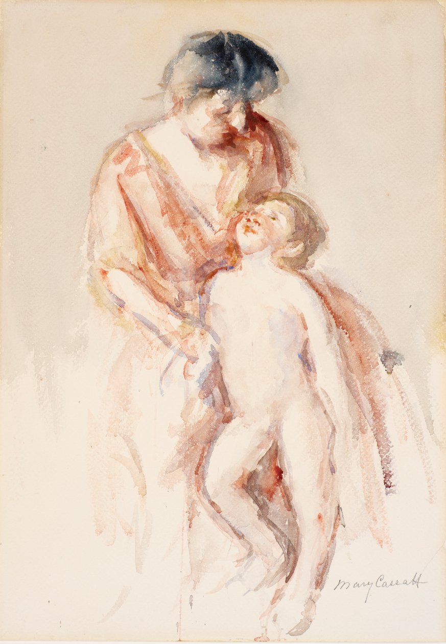 Žena s nahým chlapcem po její levici od Mary Cassatt