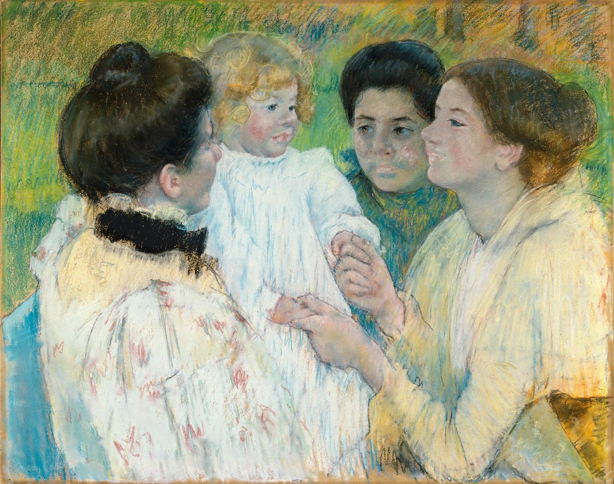 Ženy obdivující dítě od Mary Cassatt