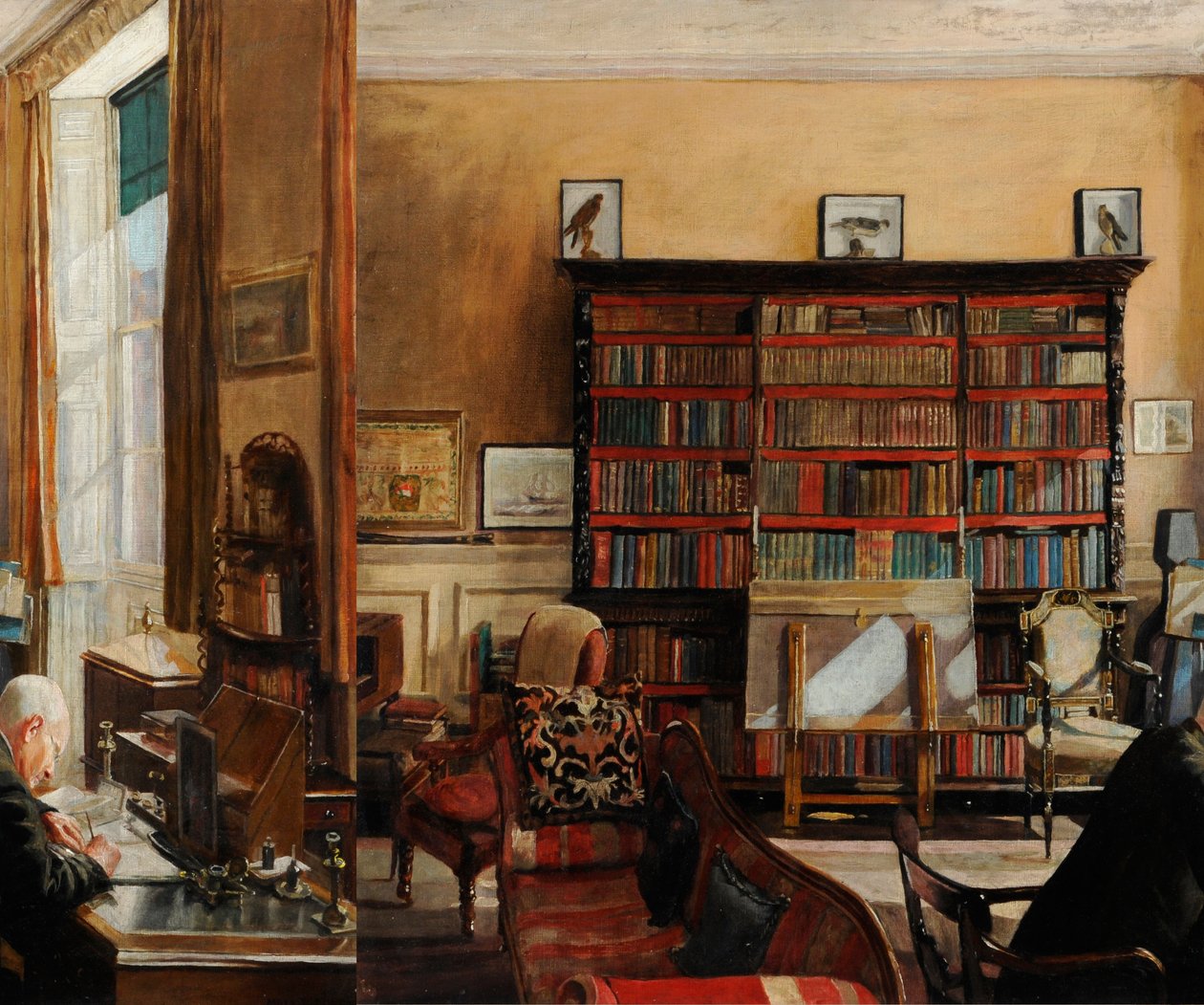 Studie interiéru, asi 1937 (olej na plátně) od Mary Dawson Elwell