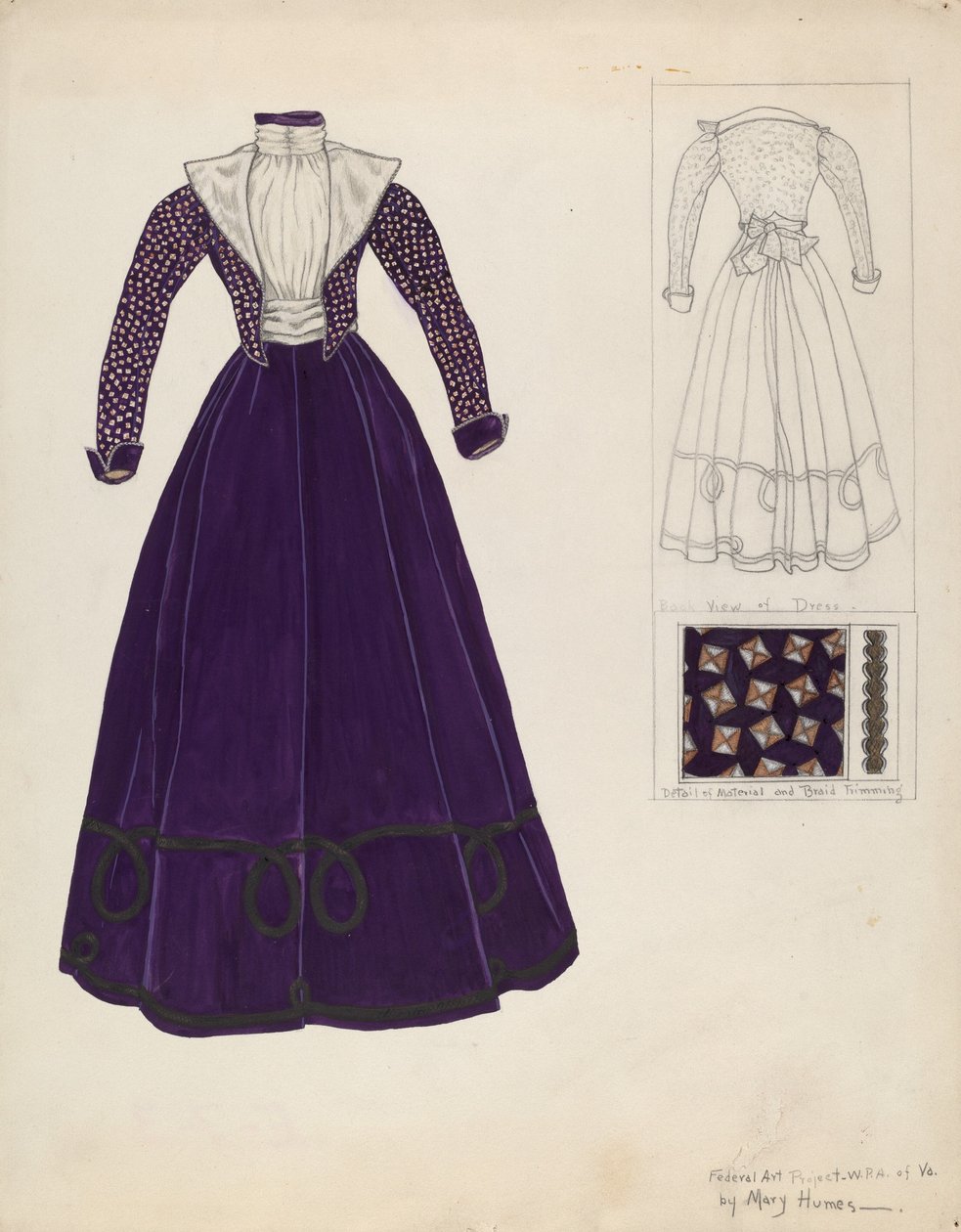 Šaty, c. 1938. od Mary E Humes