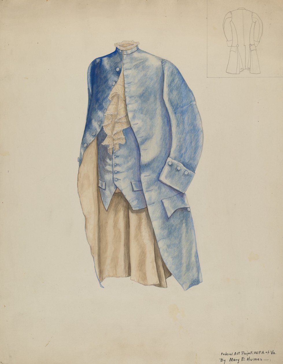 Pánský kabát a vesta, c. 1937. od Mary E Humes