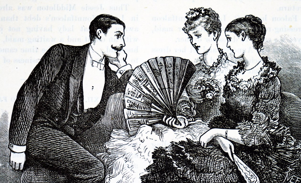 Bohatá mladá dáma pomocí ventilátoru. od Mary Ellen Edwards