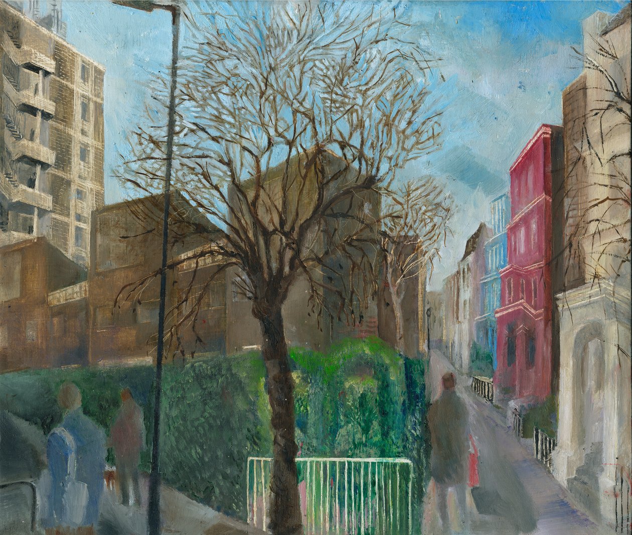 Uzamčení Ladbroke Grove: 5, Blenheim Crescent, 2021 (olej na palubě) od Mary Kuper