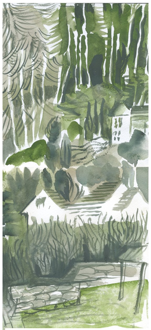 Somerset Valley, 2019 (akvarel) od Mary Kuper