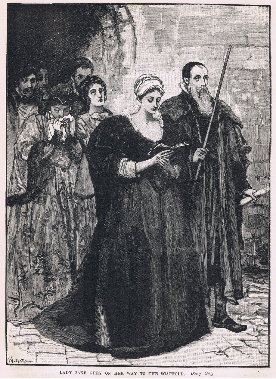 Lady Jane Grayová na cestě k lešení 1554 od Mary L. Gow