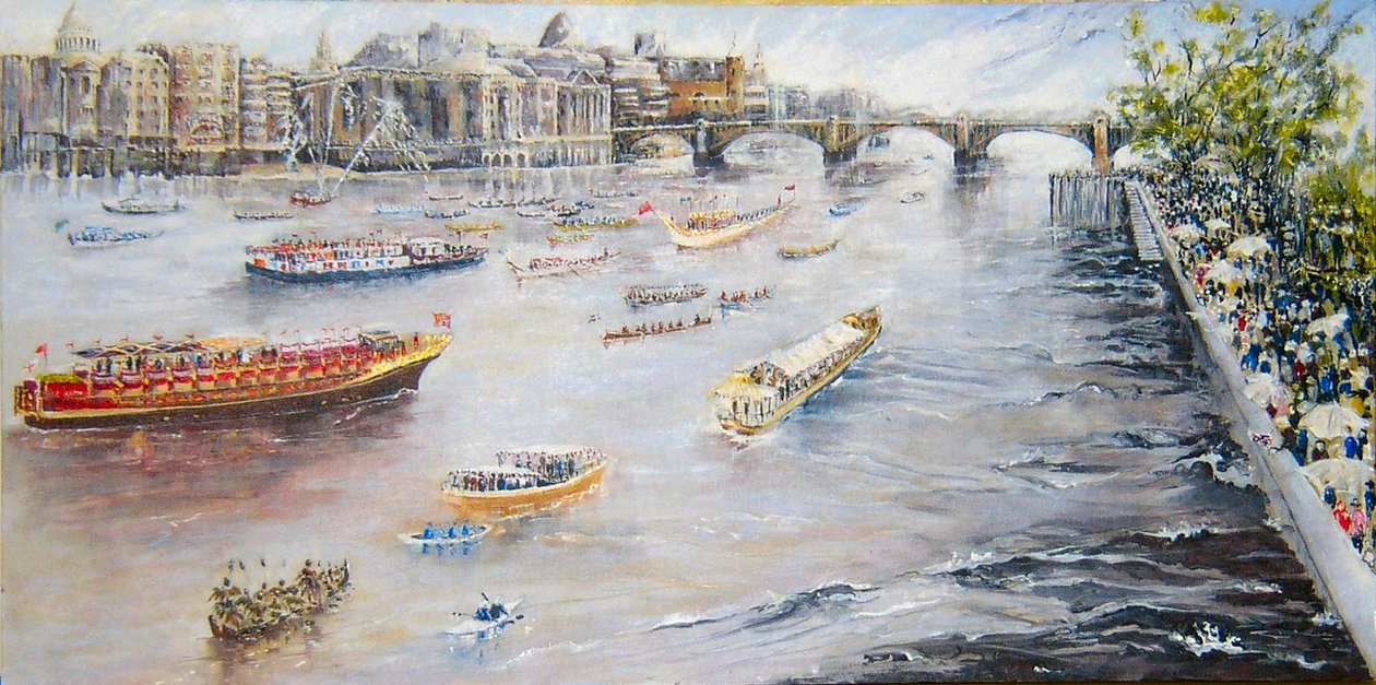 Jubilejní přehlídka na Temži od Mary Smith