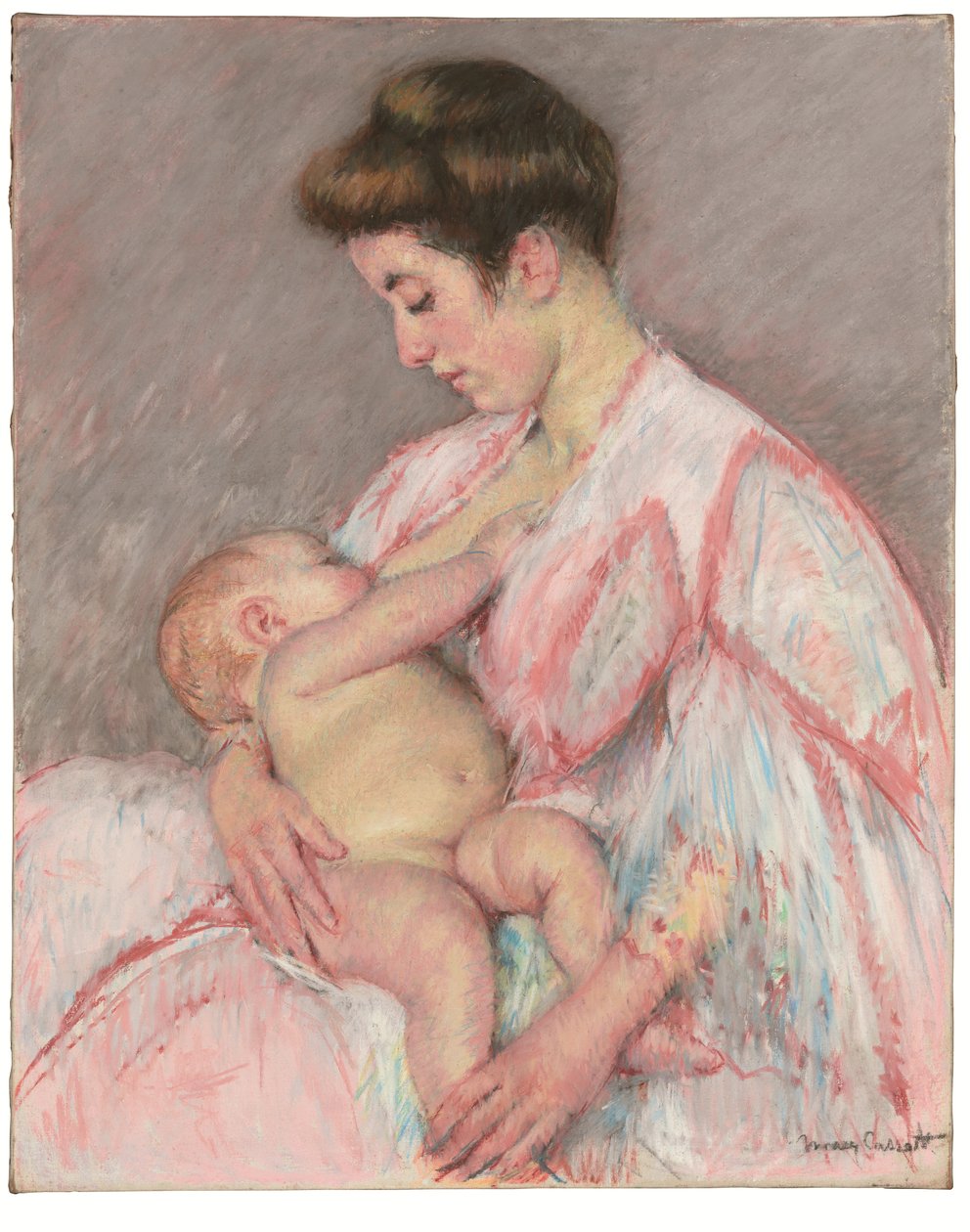 Ošetřování malého Johna, asi 1908 (olej na plátně) od Mary Stevenson Cassatt