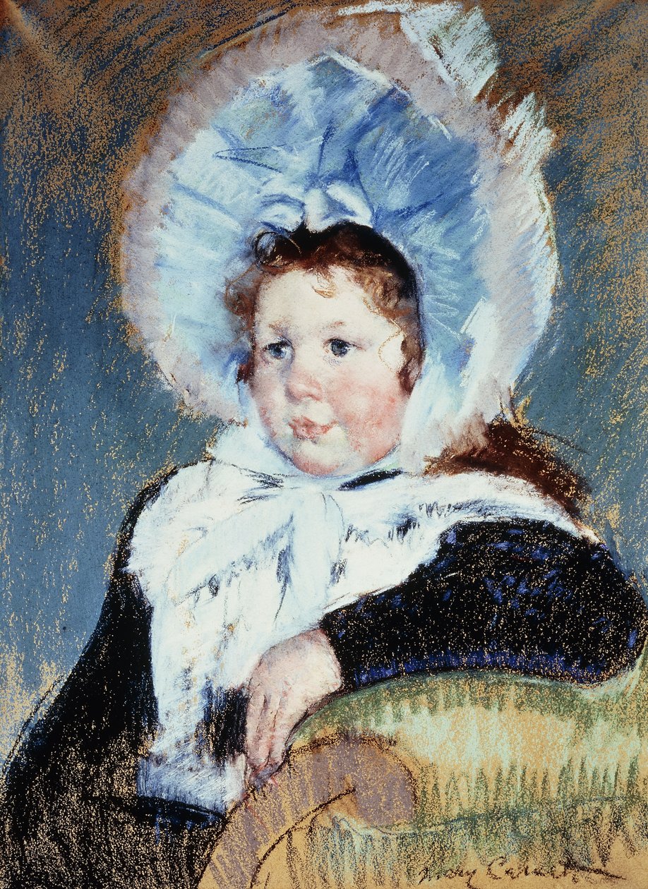 Dorothy ve velmi velké čepici a tmavém kabátě, kolem roku 1904 od Mary Cassatt