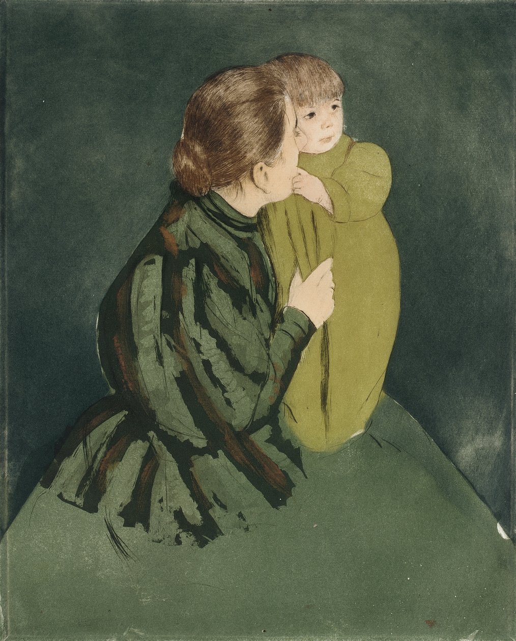 Rolnická matka a dítě, kolem roku 1894 (suchá jehla a akvatinta) od Mary Stevenson Cassatt
