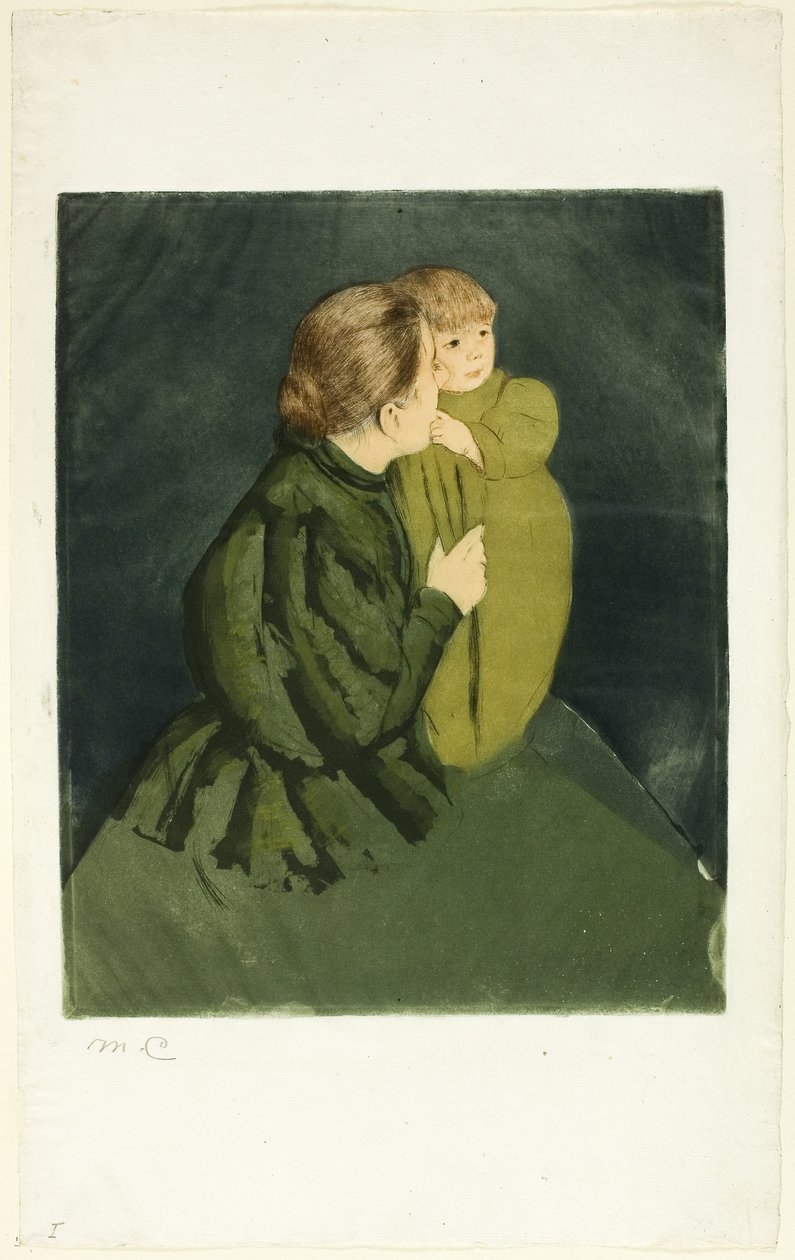 Rolnická matka s dítětem, asi 1895 (lept a akvatinta) od Mary Stevenson Cassatt
