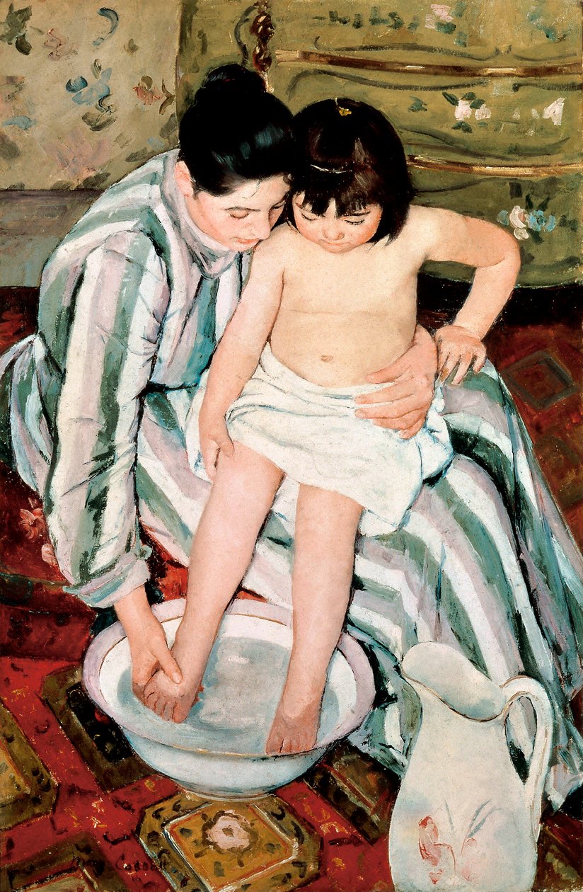 Dětská koupel. Obraz Mary Stevenson Cassatt (1845-1926) od Mary Stevenson Cassatt