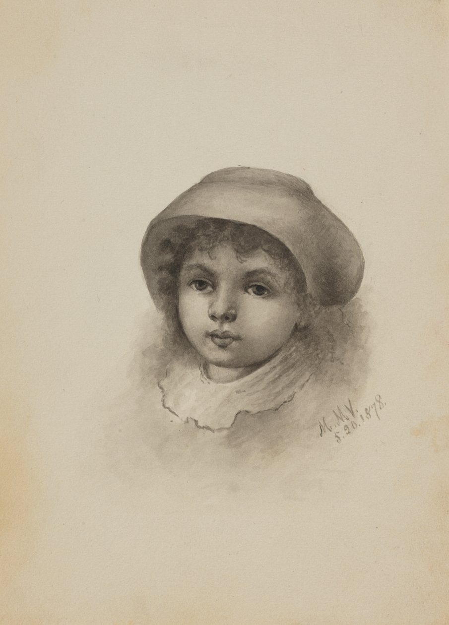 Bez názvu Hlava dítěte s kloboukem, 1878. od Mary Vaux Walcott