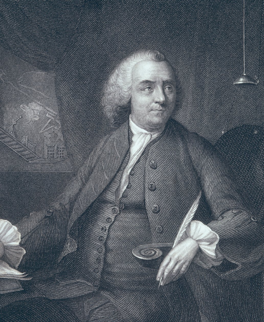 Portrét Benjamina Franklina, vyrytý Edward Fisher (1722-85) od Mason Chamberlin