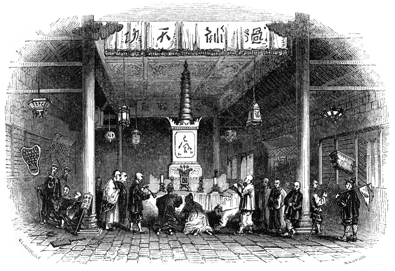 Buddhistický chrám, Čína, 1847 od Mason
