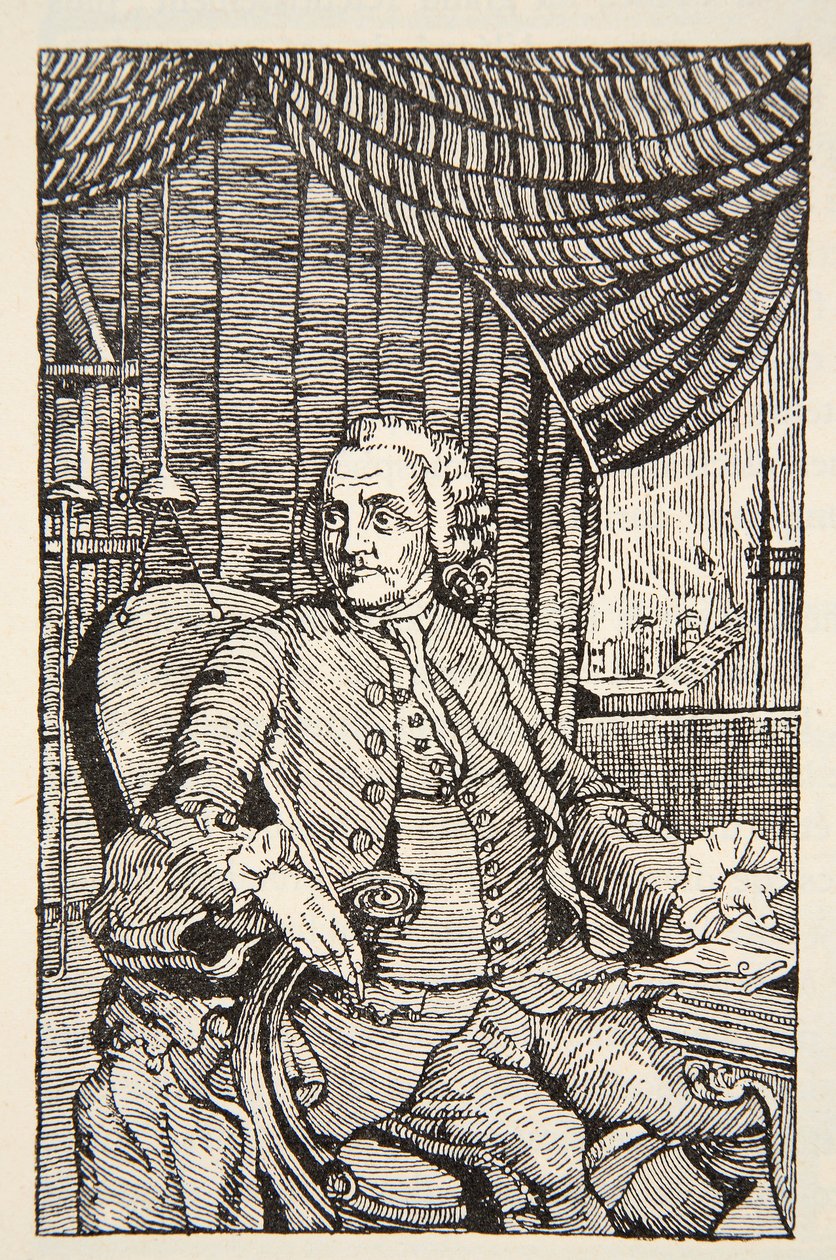 Franklin, kopie Borise Mestcherského (zemř. 1957), ilustrace z "Histoire de la Nation Francaise", Sciences, svazky I a II, autor Gabriel Hanotaux (1853-1944), 1924. od Mason Chamberlin