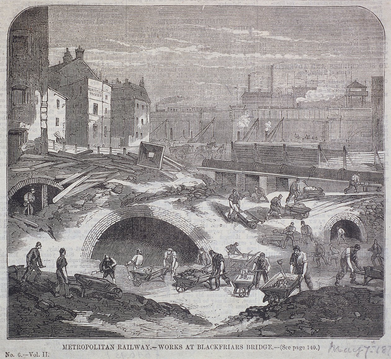 Blackfriars Bridge, Londýn, 1863 od Mason Jackson