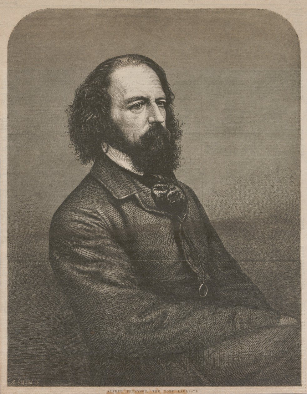 Portrét Alfreda, Lord Tennyson 1809-1892, 1864. od Mason Jackson