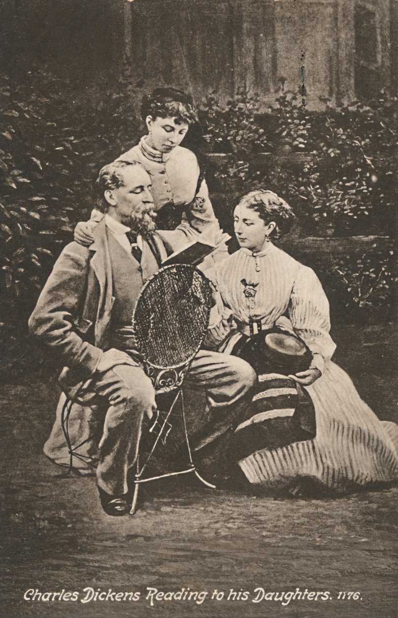 „Charles Dickens čte svým dcerám“, 1865 od Mason and Co.