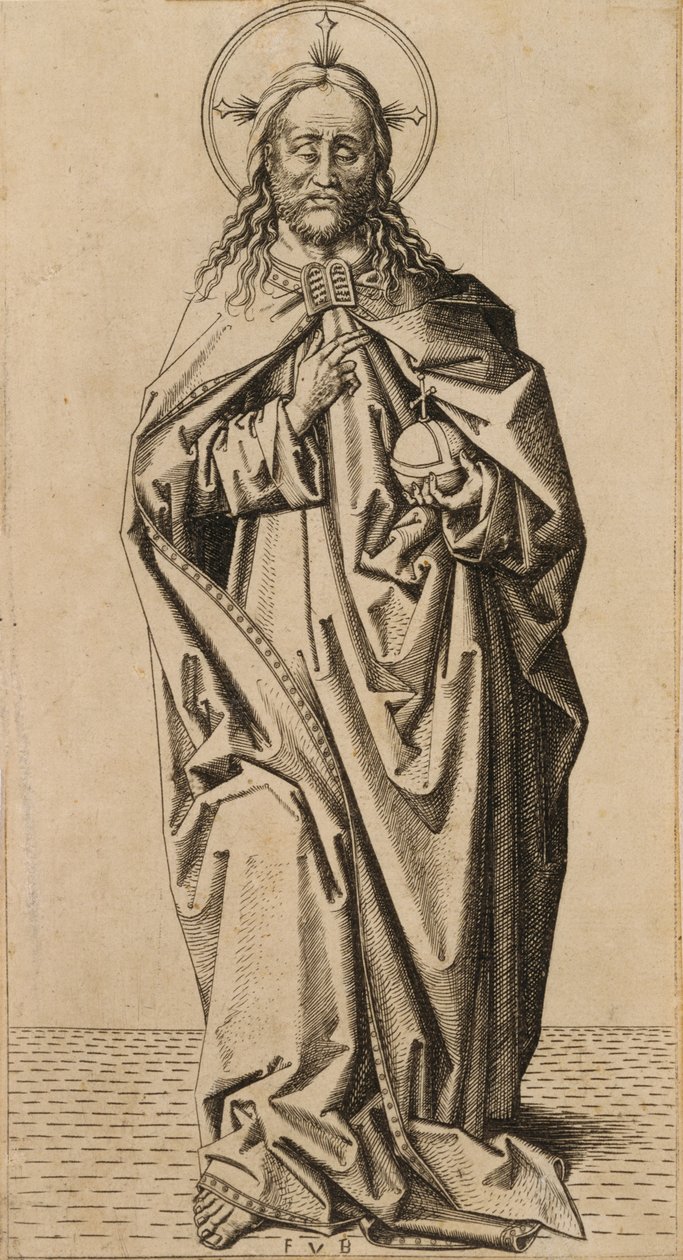Kristus, ze série Kristus a dvanáct apoštolů od Master F.V.B. fl.1480 1500 Master F.V.B. fl.1480 1500