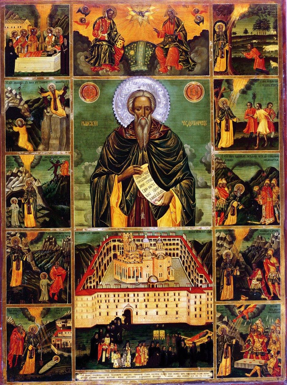Svatý Jan z Rily (tempera na panelu) od Master John of Samakov