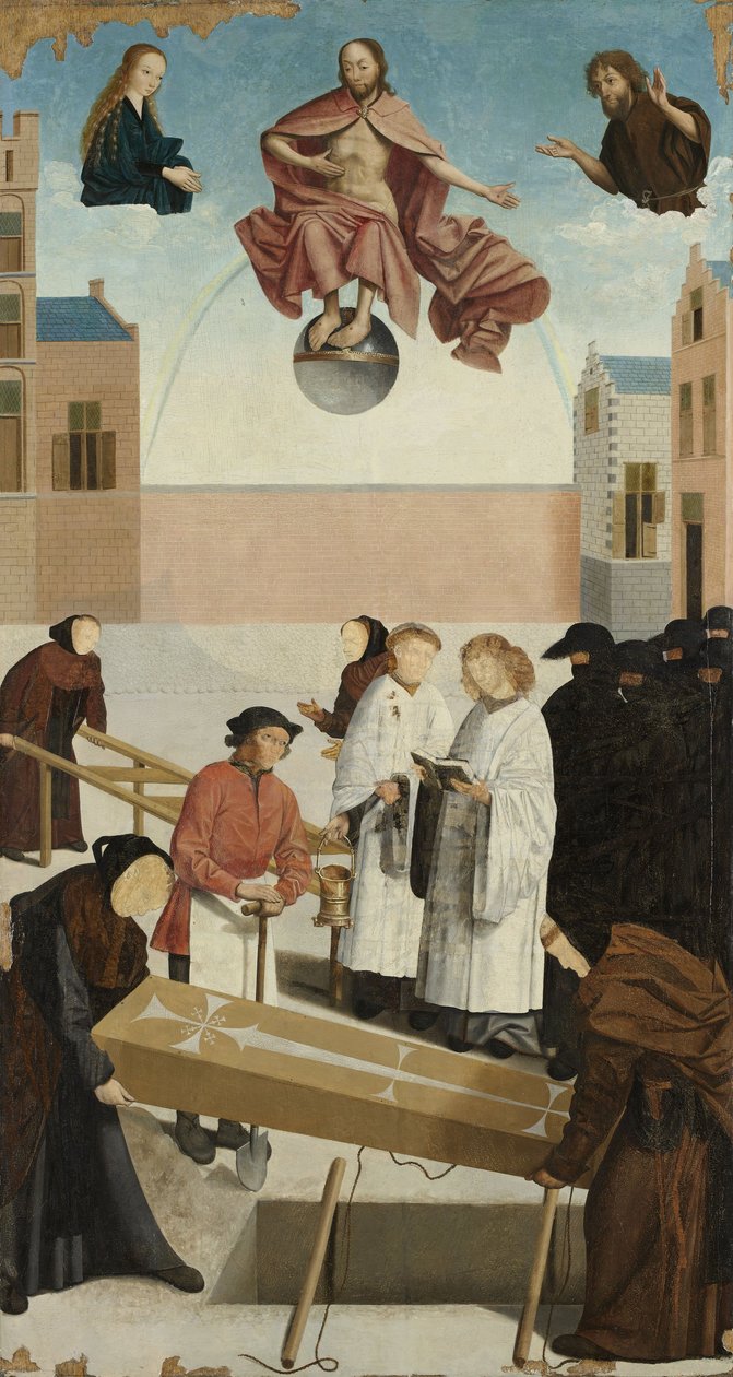 Pohřbívání mrtvých ze sedmi skutků milosrdenství, 1504 od Master of Alkmaar