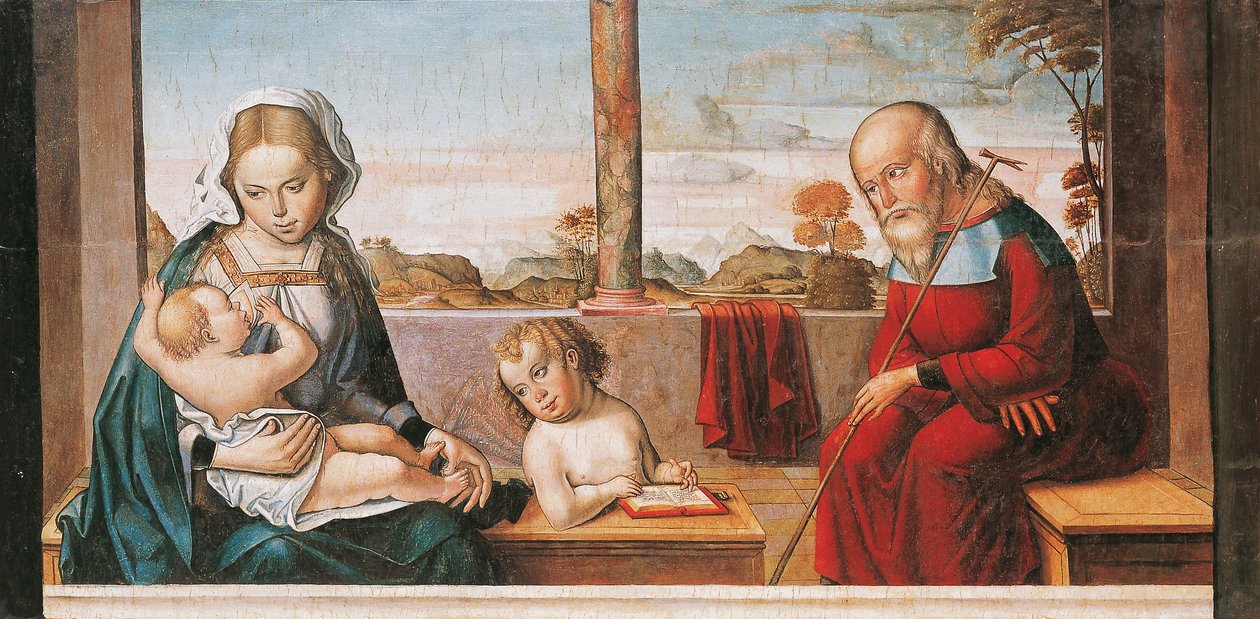 Svatá rodina s mladým svatým Janem od Master of Astorga