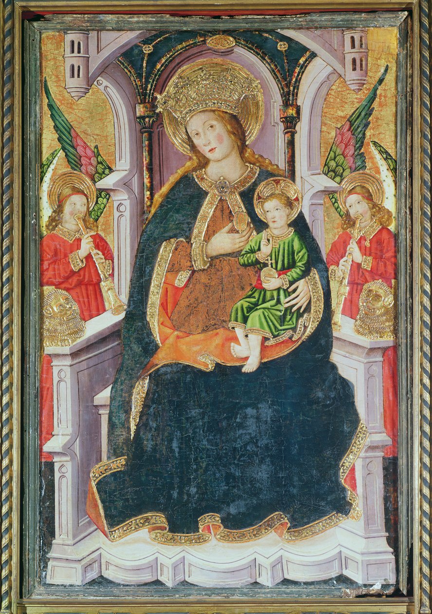 Panna a dítě s andělskými hudebníky (tempera na panelu) od Master of Burgo de Osma
