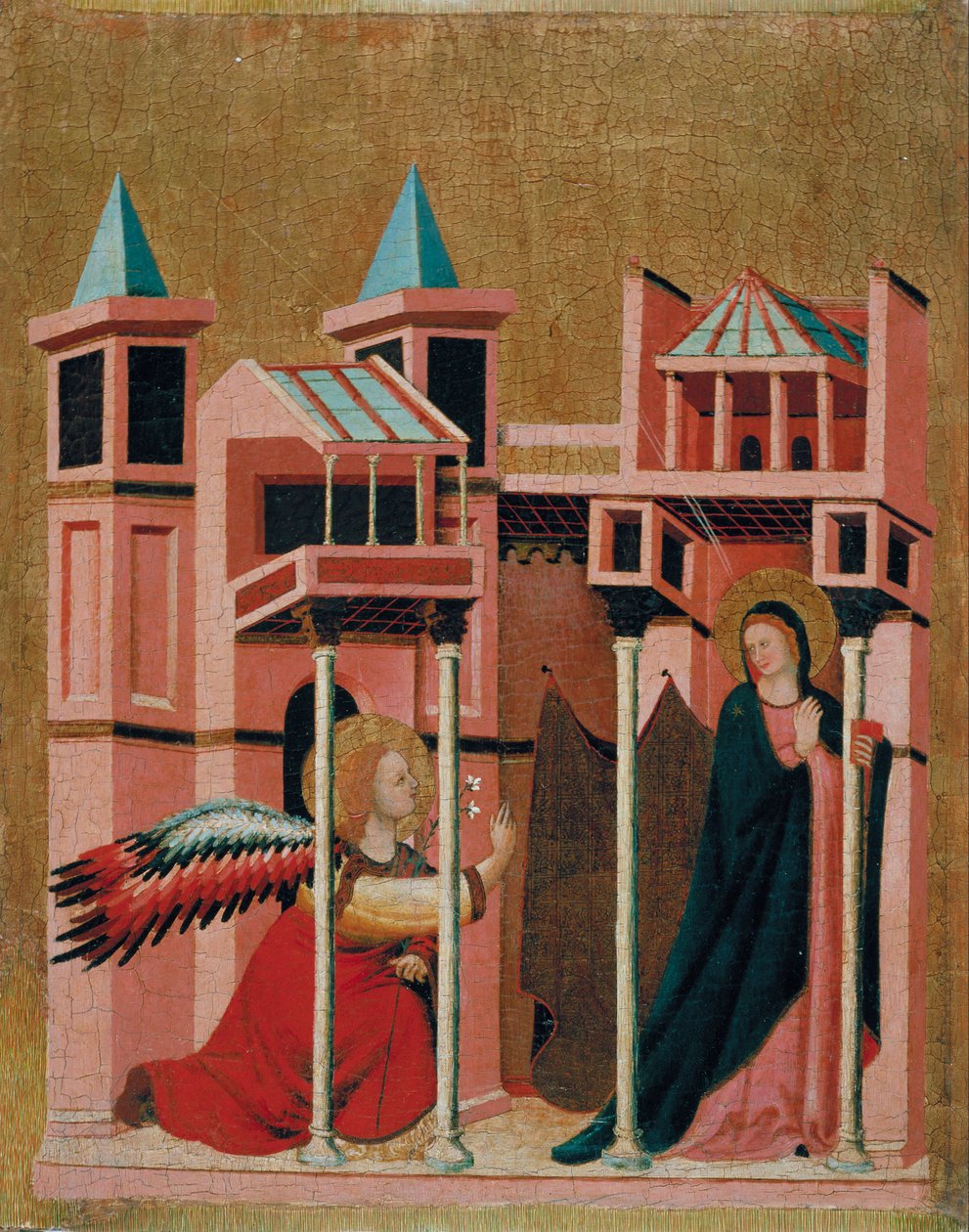 Zvěstování od Master of Cini the Madonna