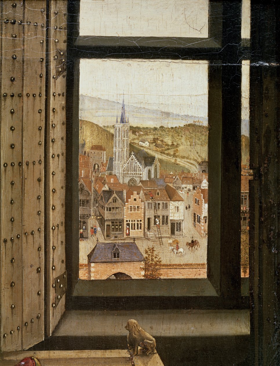 Panna s dítětem před ohnivou clonou, kolem roku 1440 (detail 30033) od Master of Flémalle