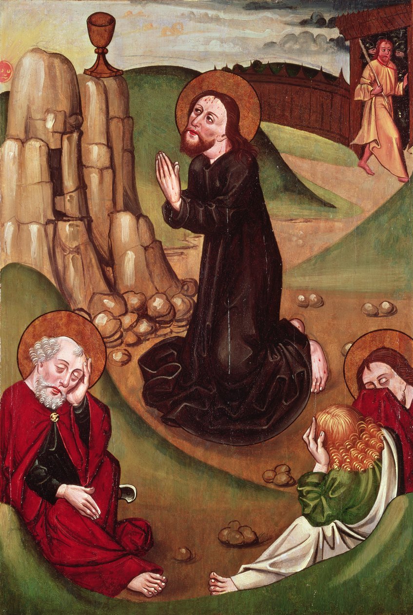 Agónie v zahradě (tempera na panelu) od Master of Janosret