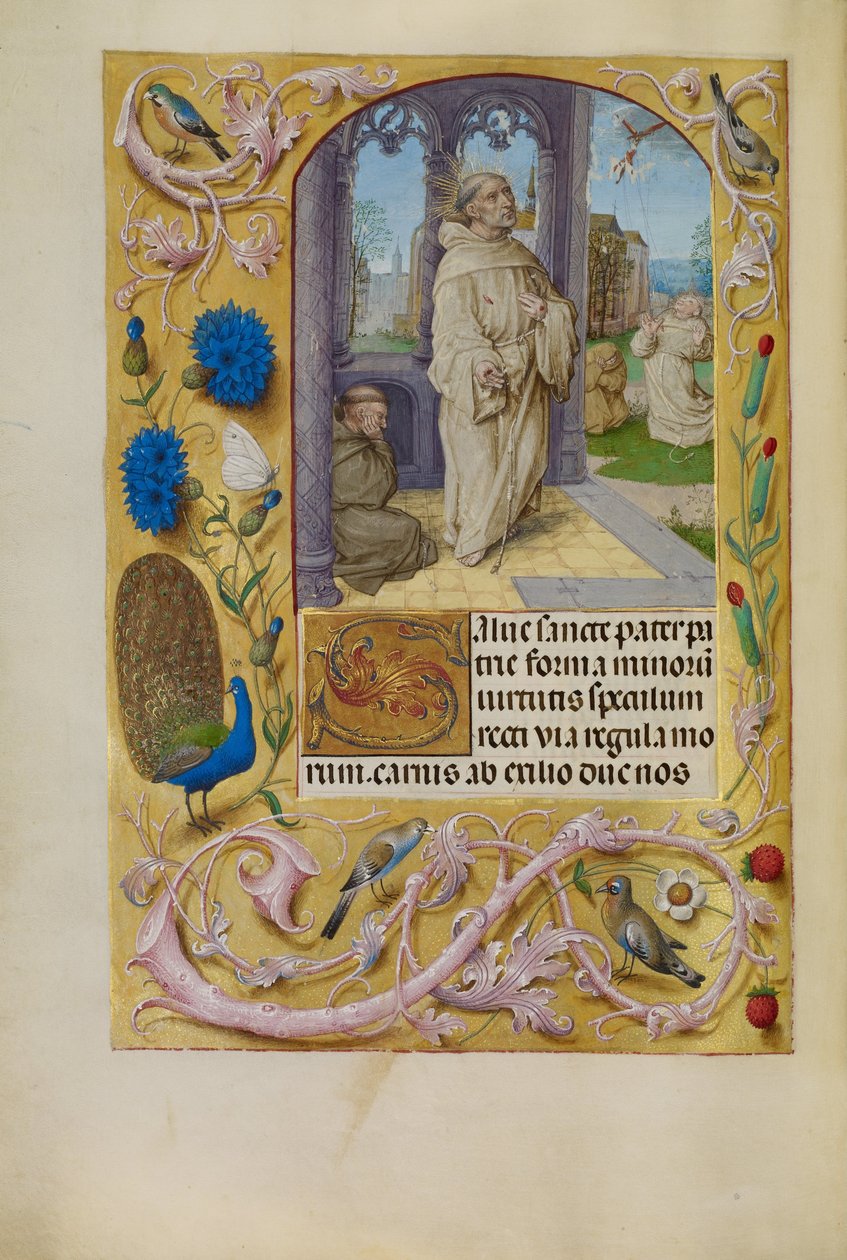 Stigmatizace svatého Františka od Master of Lübeck the Bible